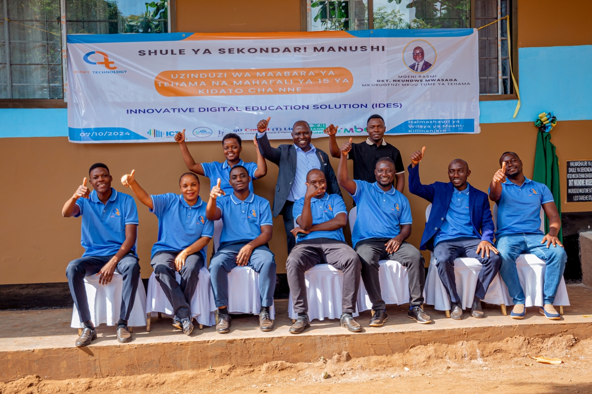 Qsoft Technology staff during the launch of modern and affordable computer lab